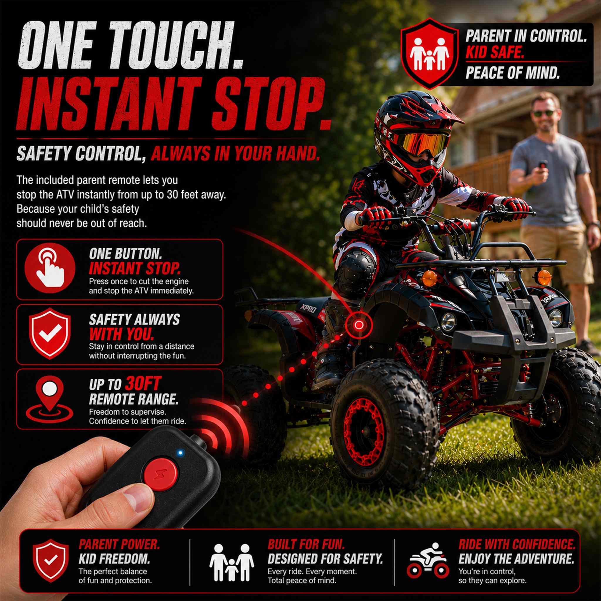 Free shipping! X-PRO 110cc ATV with Automatic Transmission, with Remote Control! Rear Rack! - Image 4