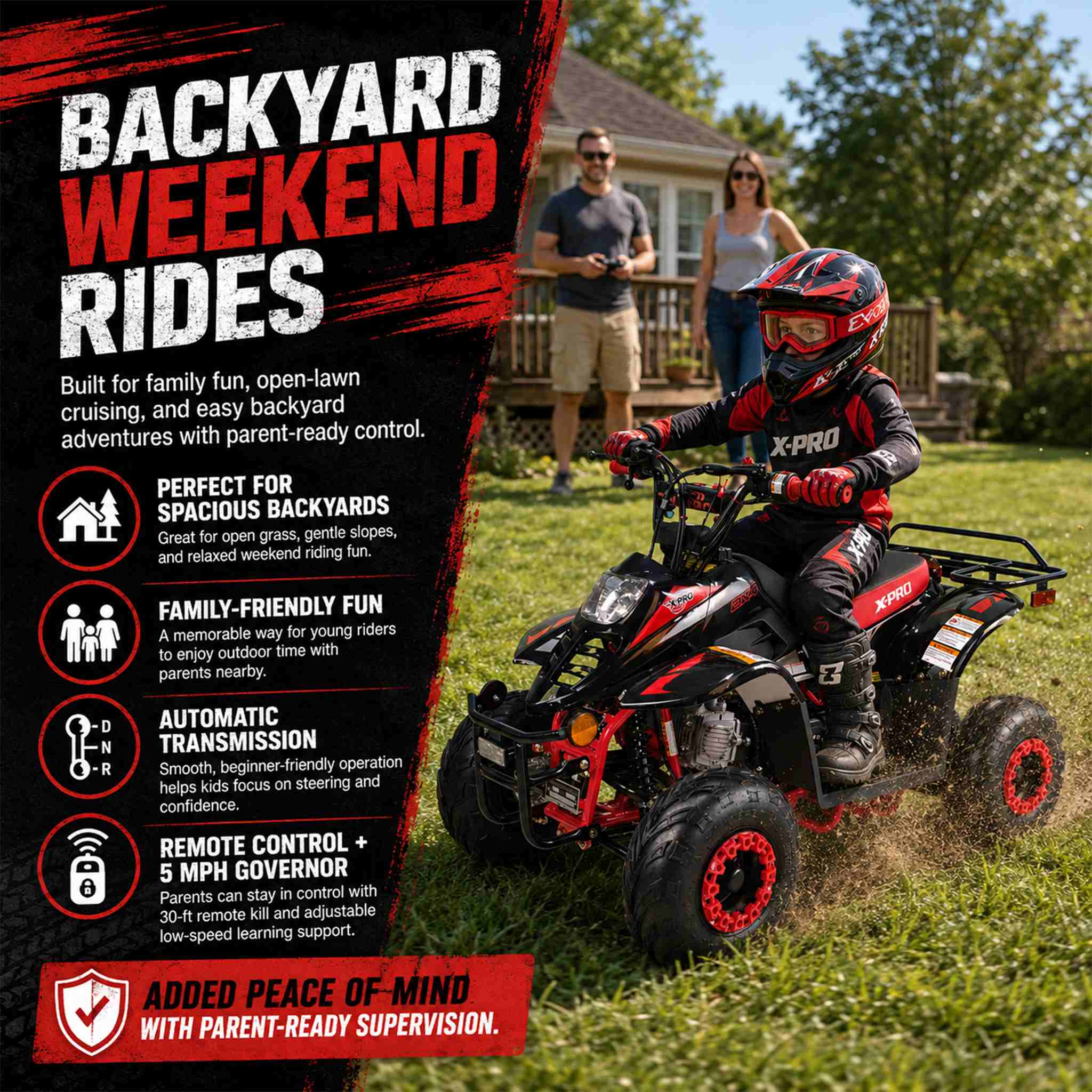 Free shipping! X-PRO 110cc ATV with Automatic Transmission, with Remote Control! Rear Rack! - Image 7